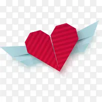 情人节红色折纸爱心