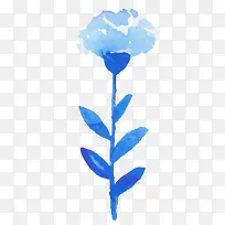 蓝色水彩花朵