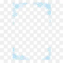 蓝色圣诞雪花装饰边框矢量素材