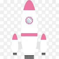 矢量图白粉色火箭