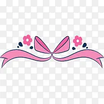 粉红蝴蝶结婚礼标题框