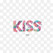KISS英文水彩字母