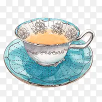 花纹蓝色下午茶杯子