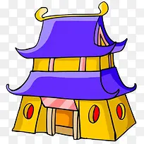 彩色卡通寺庙