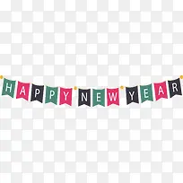新年派对彩色小旗