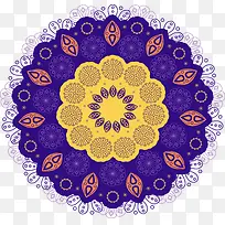 深蓝色宗教节日花纹
