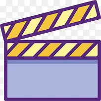 紫色卡通电影场记板