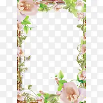 浅绿色花藤鲜花边框