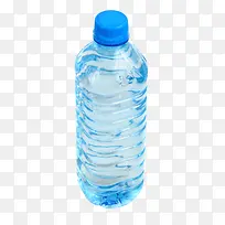 透明解渴蓝色盖子俯视图一瓶饮料