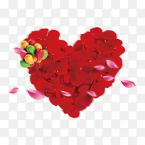 红色玫瑰花心形