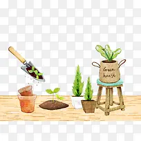 手绘清新花卉种花花店免扣