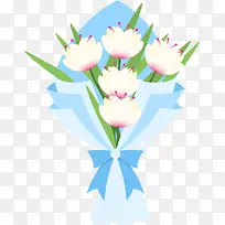 蓝色美丽捧花花束