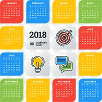 贰零壹捌方块年历