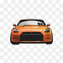 汽车橘色橙色赛车跑车GTR正面车子