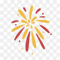 卡通手绘新年烟花