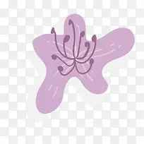 深紫色五花瓣绽放的杜鹃花瓣矢量