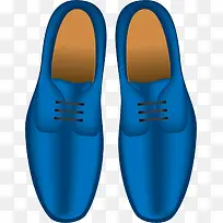 蓝色扁平风格一双皮鞋
