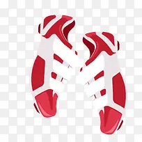 一双红白色男士运动鞋