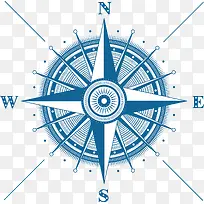 蓝色指南针矢量图