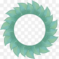 矢量圆环绿叶组合