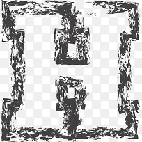 黑色碎片描边英文字母H