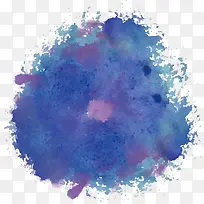 蓝色水彩花纹