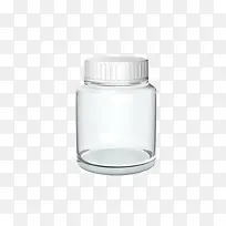 透明白色盖子的广口瓶实物