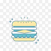 卡通简约美食装饰广告设计汉堡