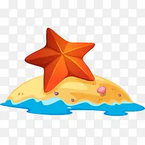 世界海洋日沙滩上的海星