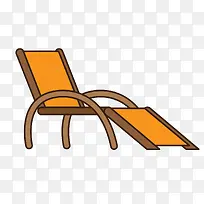 扁平风格黄色沙滩椅