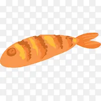 橙色卡通美味烤鱼