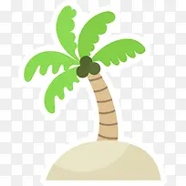 绿色卡通海岛椰树