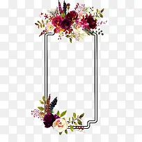 卡通手绘玫瑰花边
