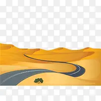 沙漠中的沥青公路