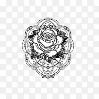 素描玫瑰花