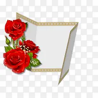 大红玫瑰装饰信纸
