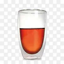 长玻璃透明杯中清透红茶