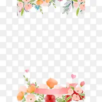 三八节清新手绘花卉装饰背景插图