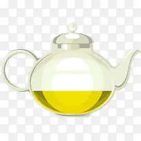 玻璃茶壶和茶水插画