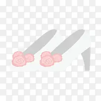 结婚素描婚庆 粉色花朵