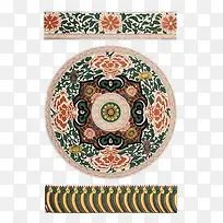 菊花花纹图案圆框