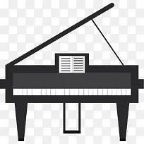 矢量图一架黑白色的钢琴