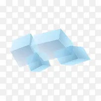 蓝色透明盒子素材