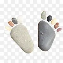 石头小孩脚印