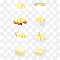 方豆腐块豆腐串卡通食物矢量图形