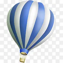 蓝白条纹卡通漂浮热气球