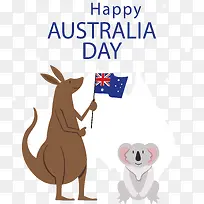可爱袋鼠考拉澳大利亚日