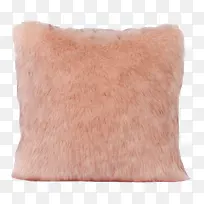毛茸茸的粉色抱枕实物