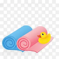 彩色毛巾和小黄鸭