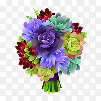 渲染的彩色花束